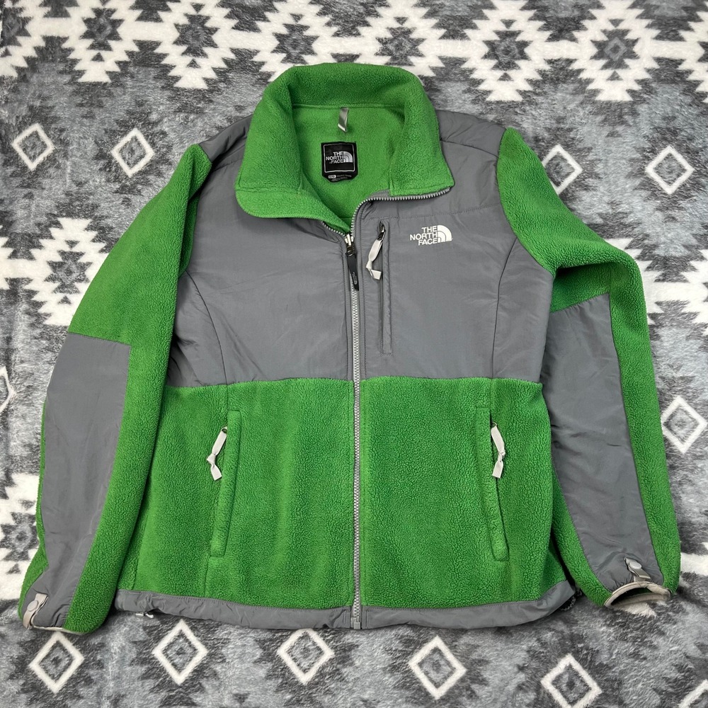 The North Face Denali Polartec Fleece‎ Jacket Green Grey Womens Large AC6W
